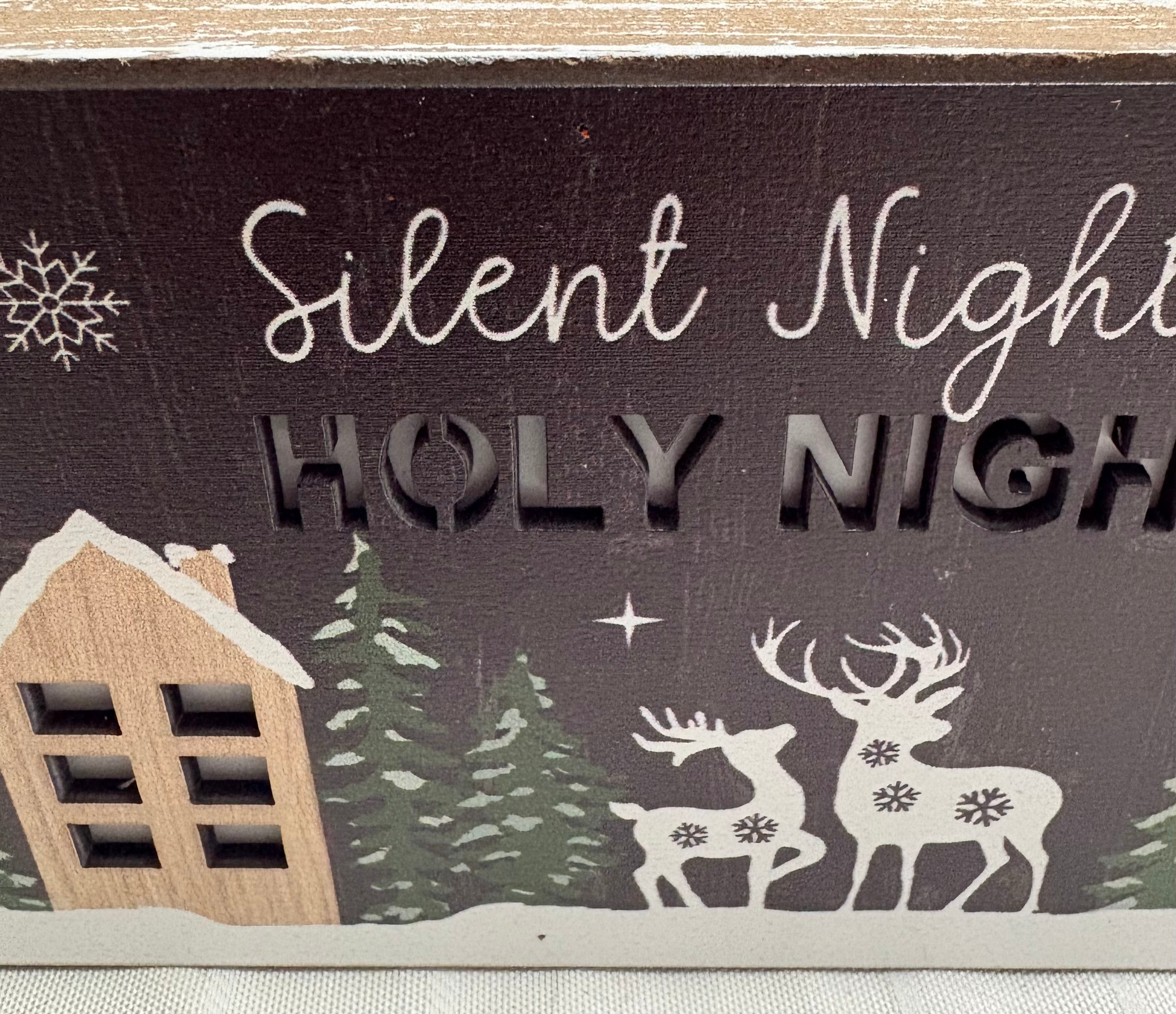 Silent Night Holy Night LED Light Up Ornament