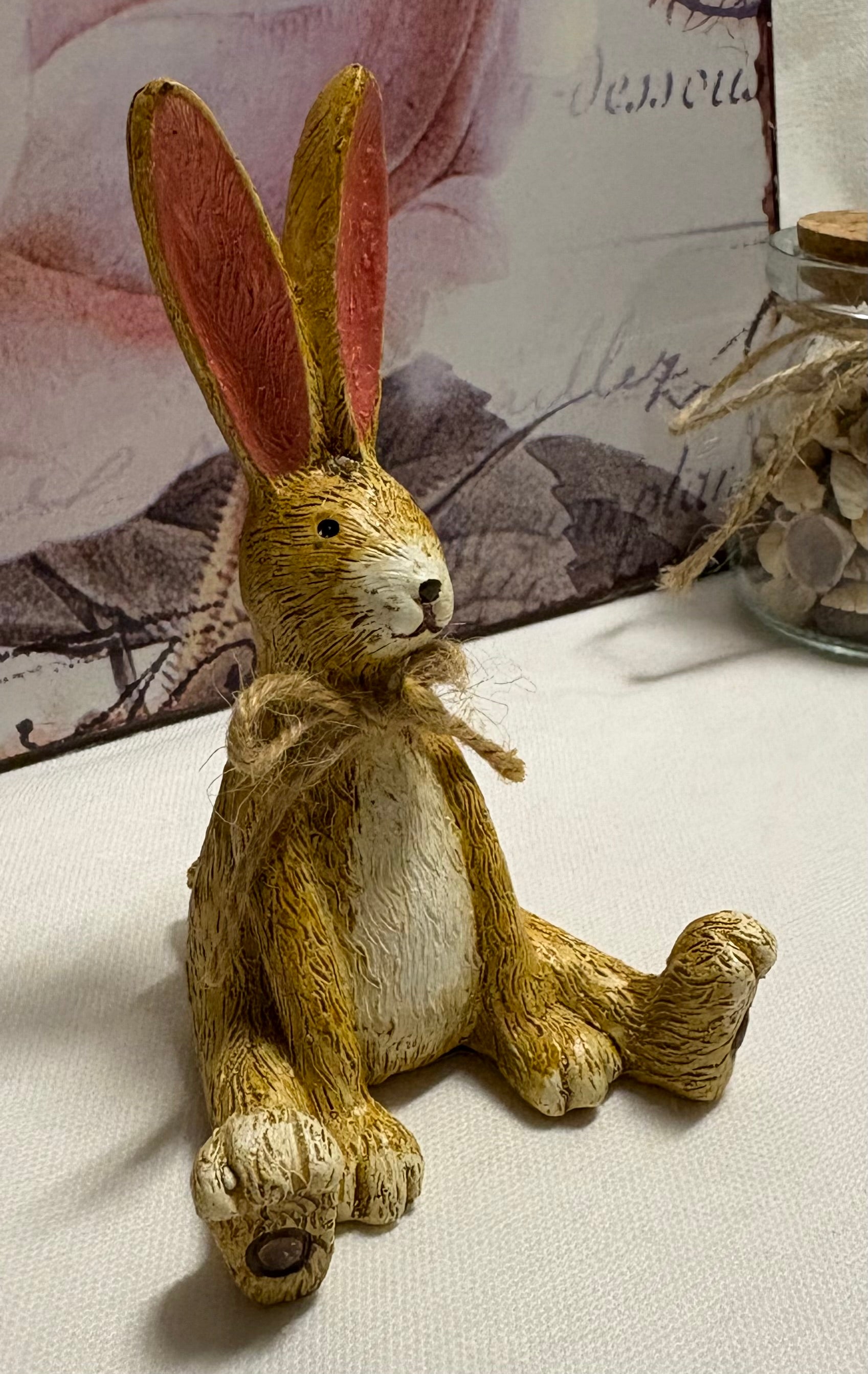 Sitting Relaxed Arms Bunny Resin Figure