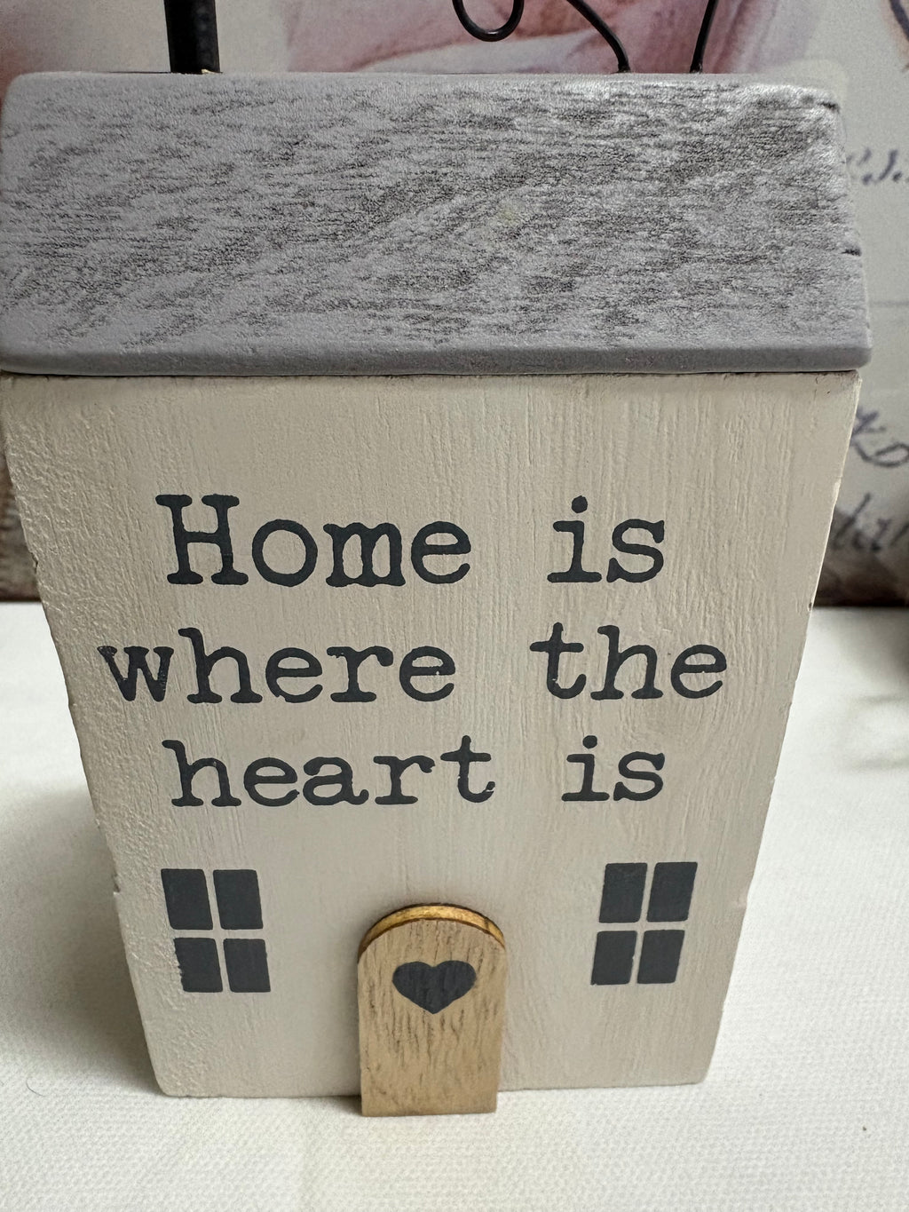 'Home Is Where The Heart Is' Block, 14cm