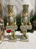 Pair of Nutcracker Soldier Christmas Ornaments