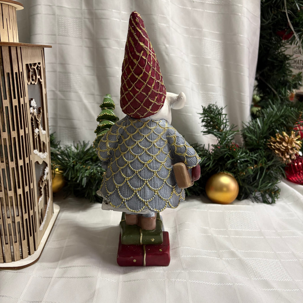 Santa holding a Tree LED Light Up Resin Figure