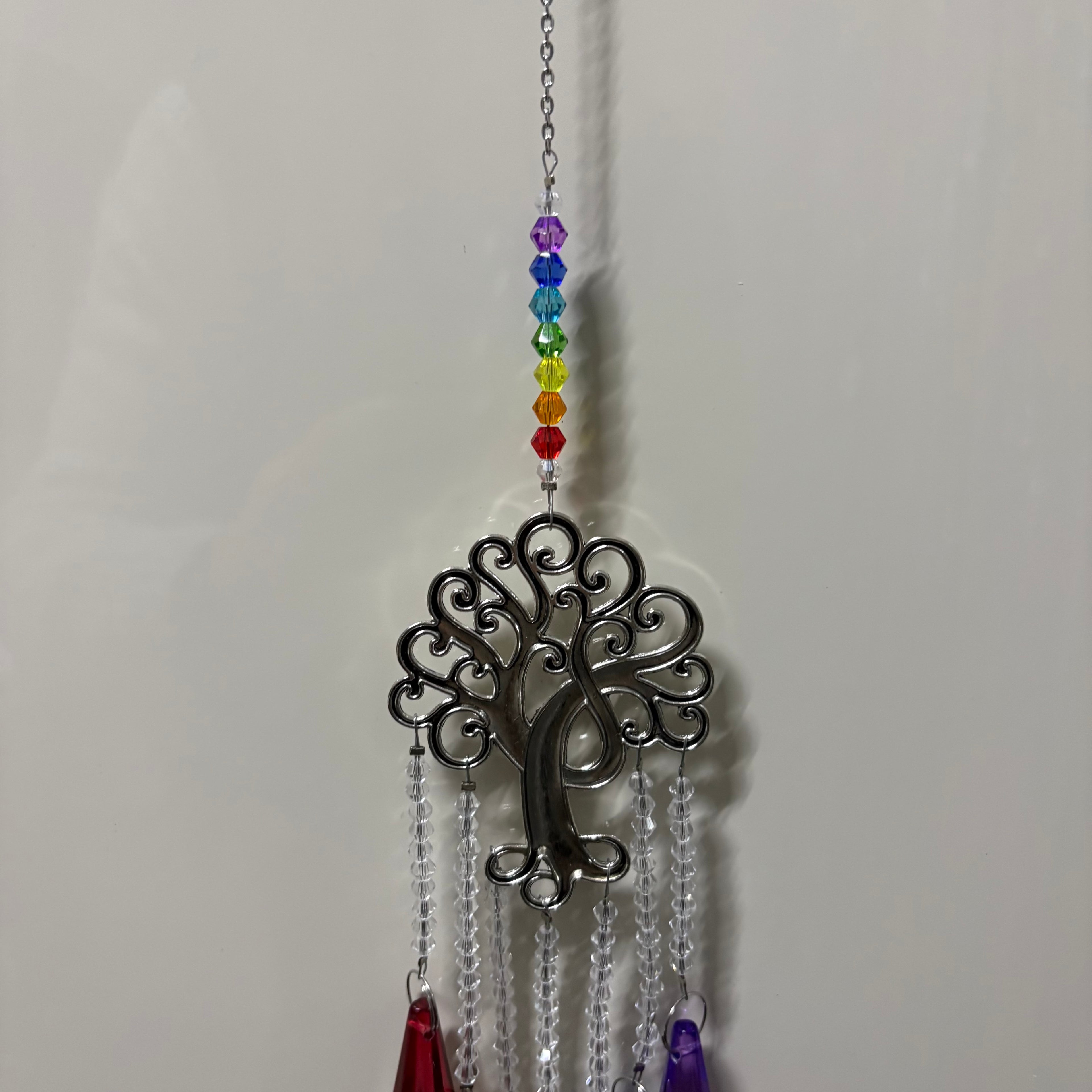 Tree of Life Rainbow Chakra Crystal Suncatcher