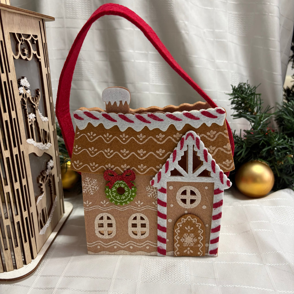 Gingerbread House Felt Bag