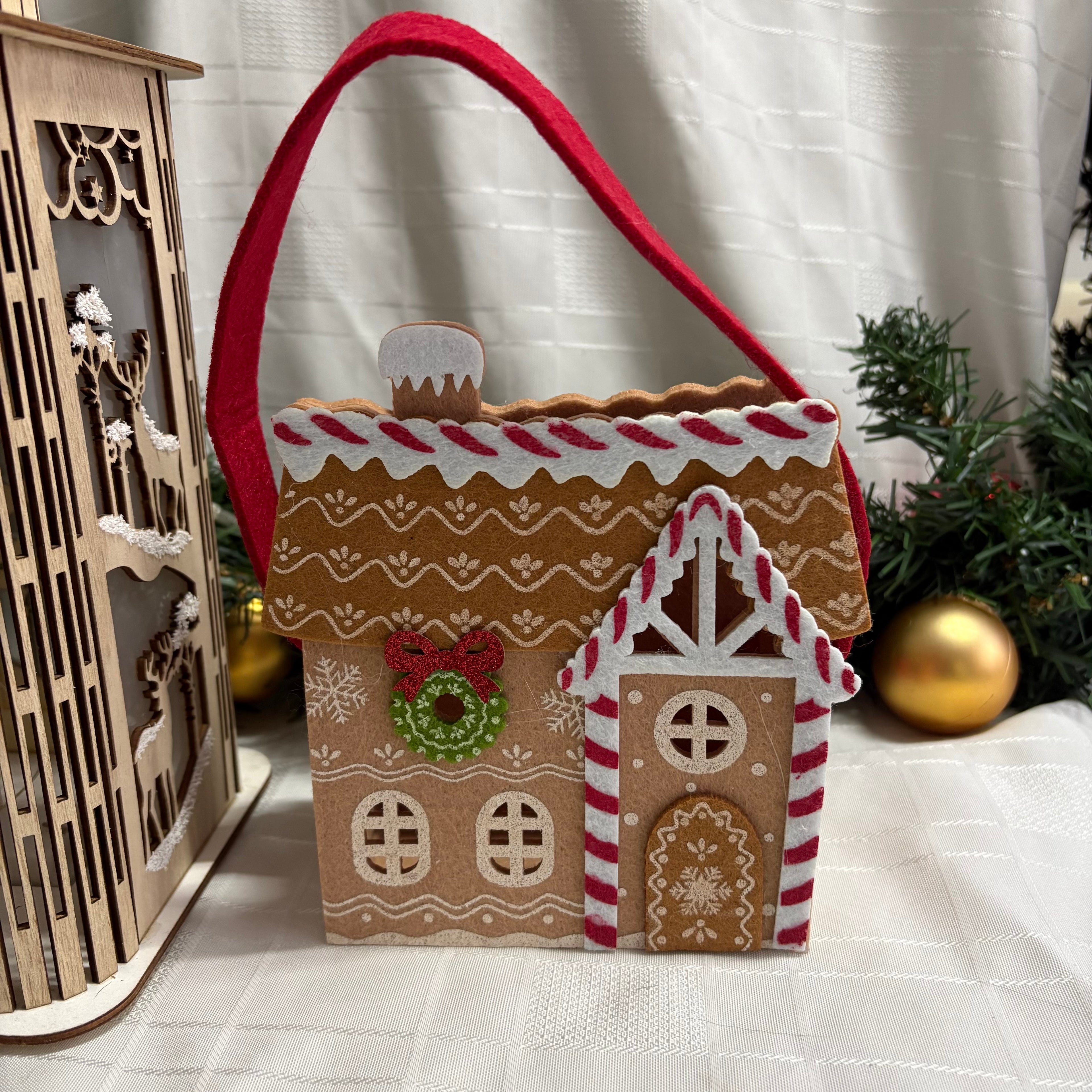 Gingerbread House Felt Bag