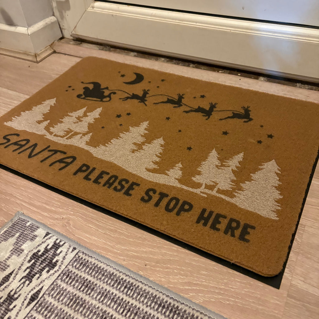 Santa Please Stop Here Doormat