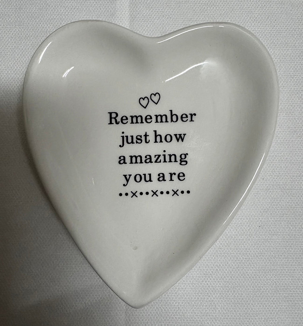 Remember How Amazing You Are Heart Shaped Trinket Dish