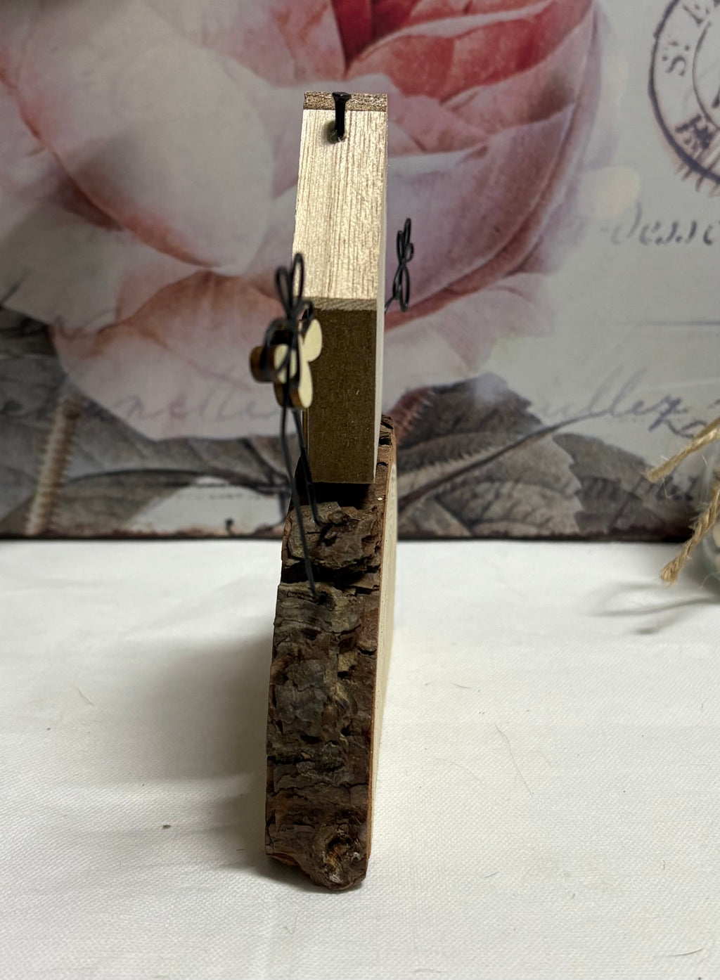 Rustic Wooden Log House Ornament Decor, 14cm