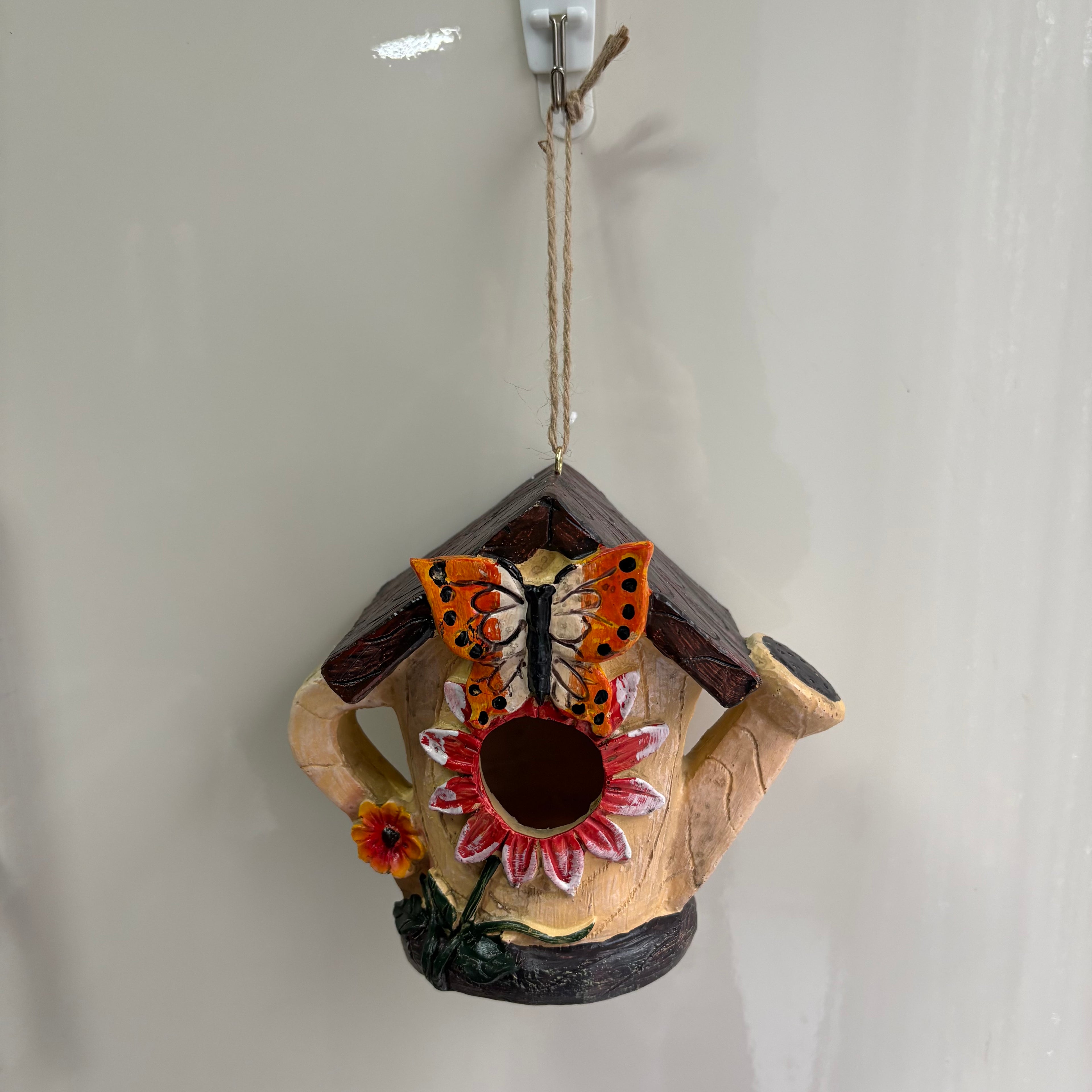 Teapot Shaped Resin Hanging Birdhouse