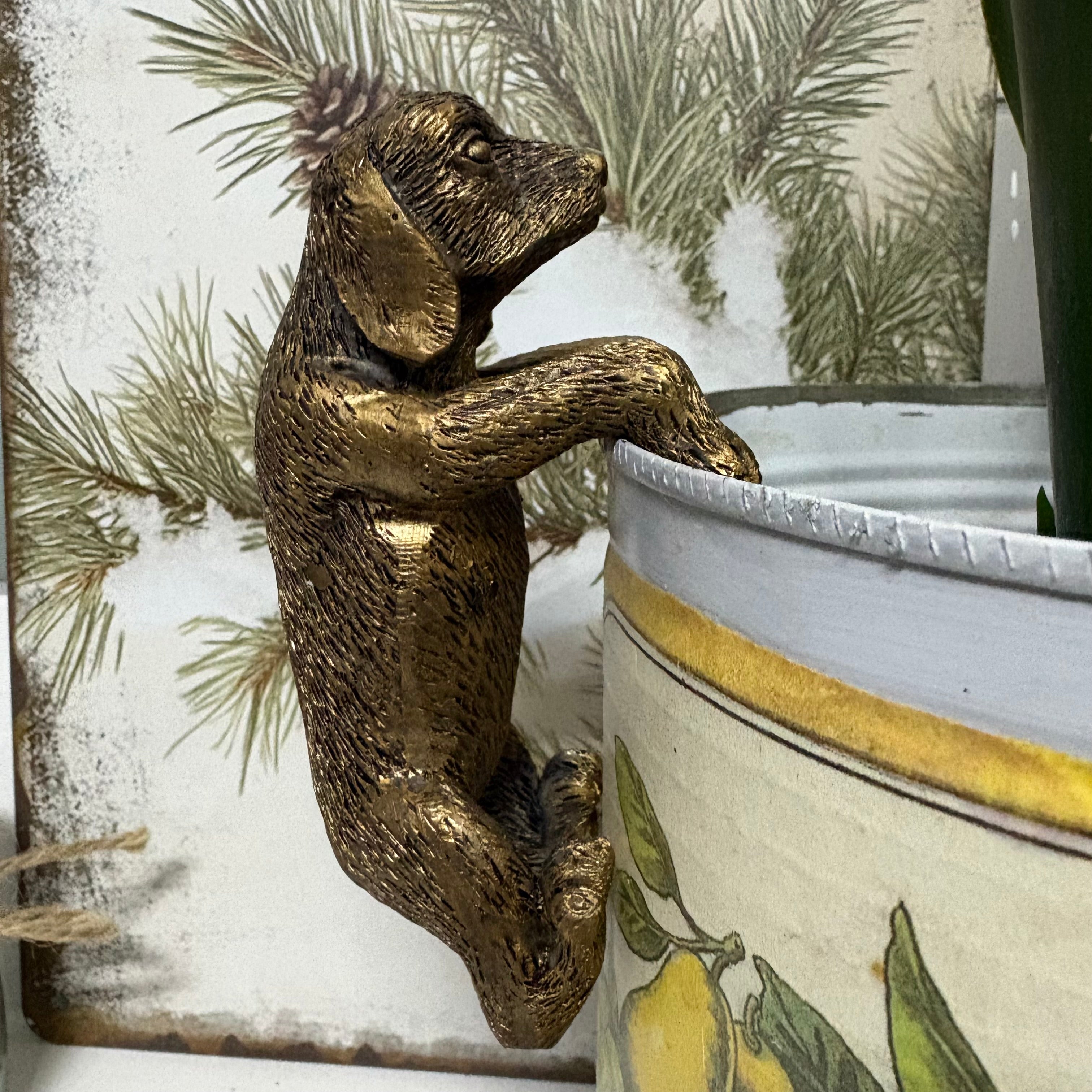 Cocker Spaniel Resin Pot Hanger - Antique Bronze
