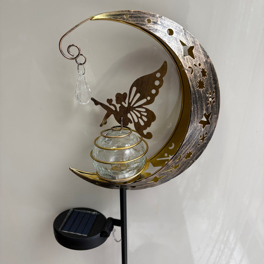 Solar Powered Fairy Moon Light Up Garden Stake