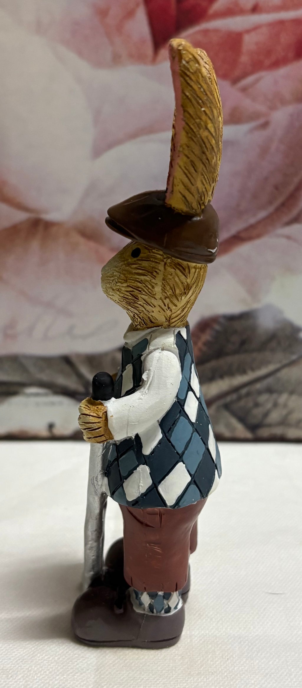 Standing Brown Golfer Bunny Hare Rabbit Figure Ornament