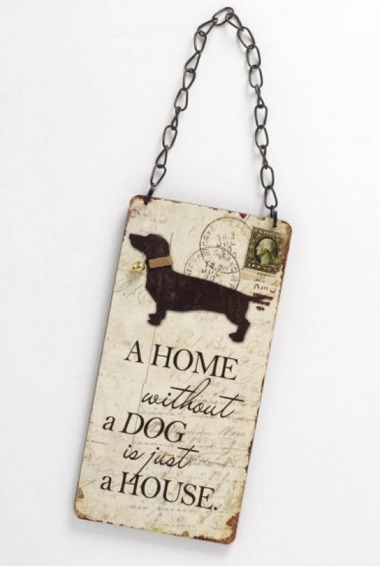 Hanging Wooden Dog Sign, 20cm
