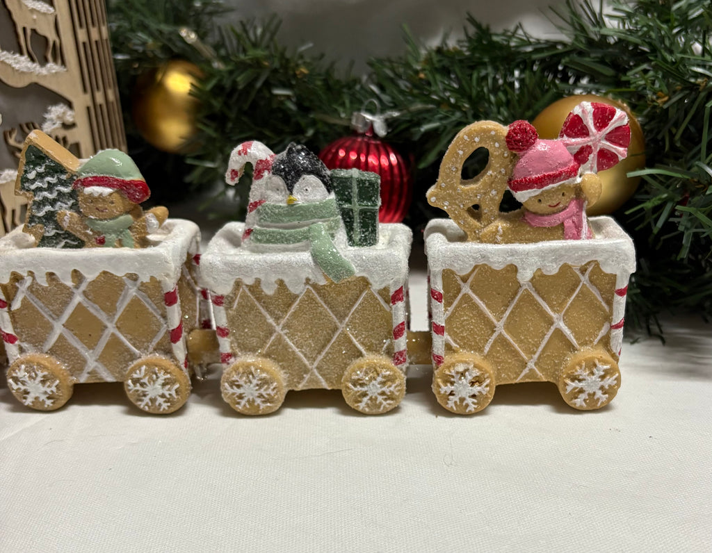 Gorgeous Gingerbread Train Resin Christmas Ornament