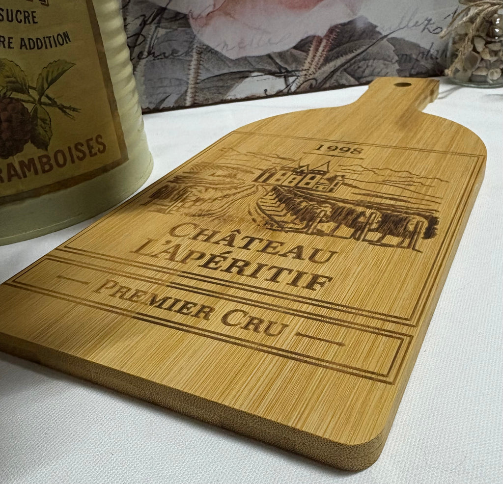 Vintage Bamboo Chopping / Serving Board with Design