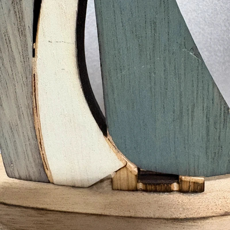 Nordic Wooden Sailboat Ornament - Coastal Home Décor