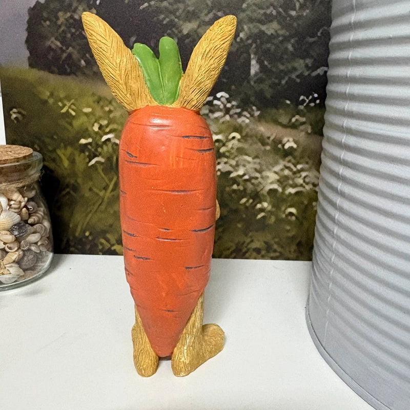Carrot Costume Standing Rabbit Ornament