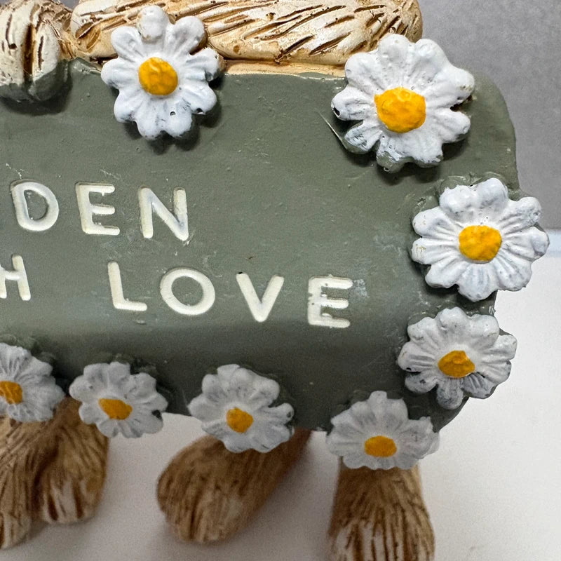 Triple Rabbit Family Ornament – 'This Garden Grows With Love'