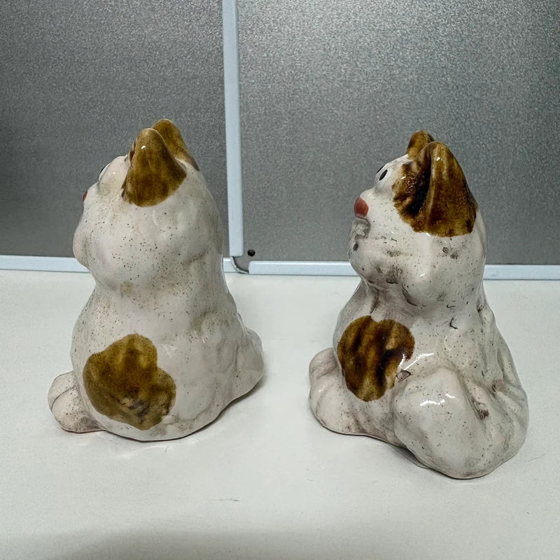 Pair of Small Ceramic Cat Ornaments