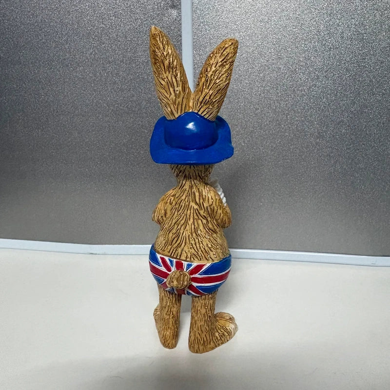 Union Jack Bunny Rabbit Figurine | Britannia Hare Ornament