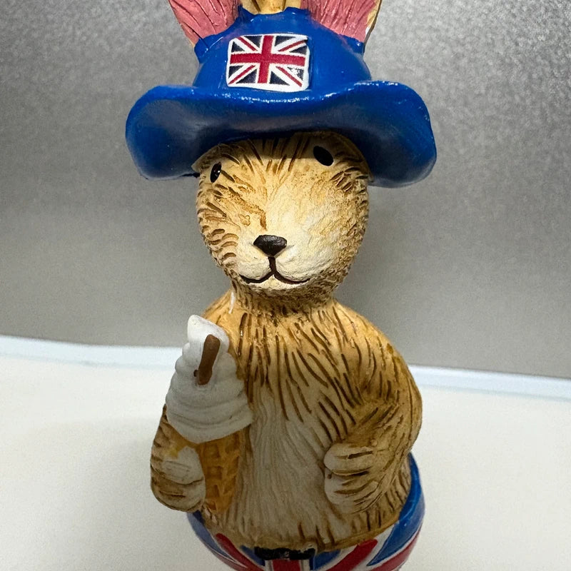 Union Jack Bunny Rabbit Figurine | Britannia Hare Ornament