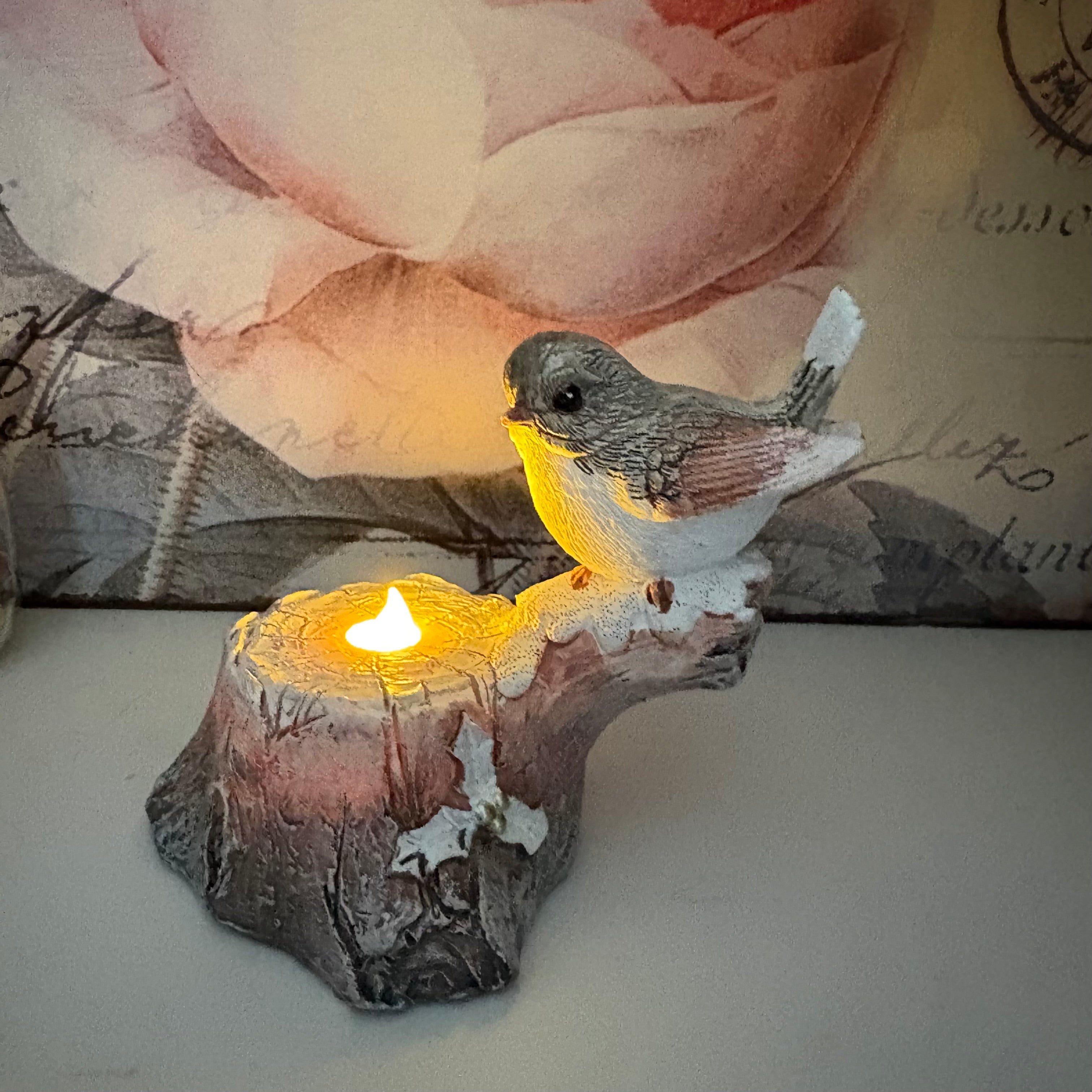 Resin Bird On Light Up Branch Ornament