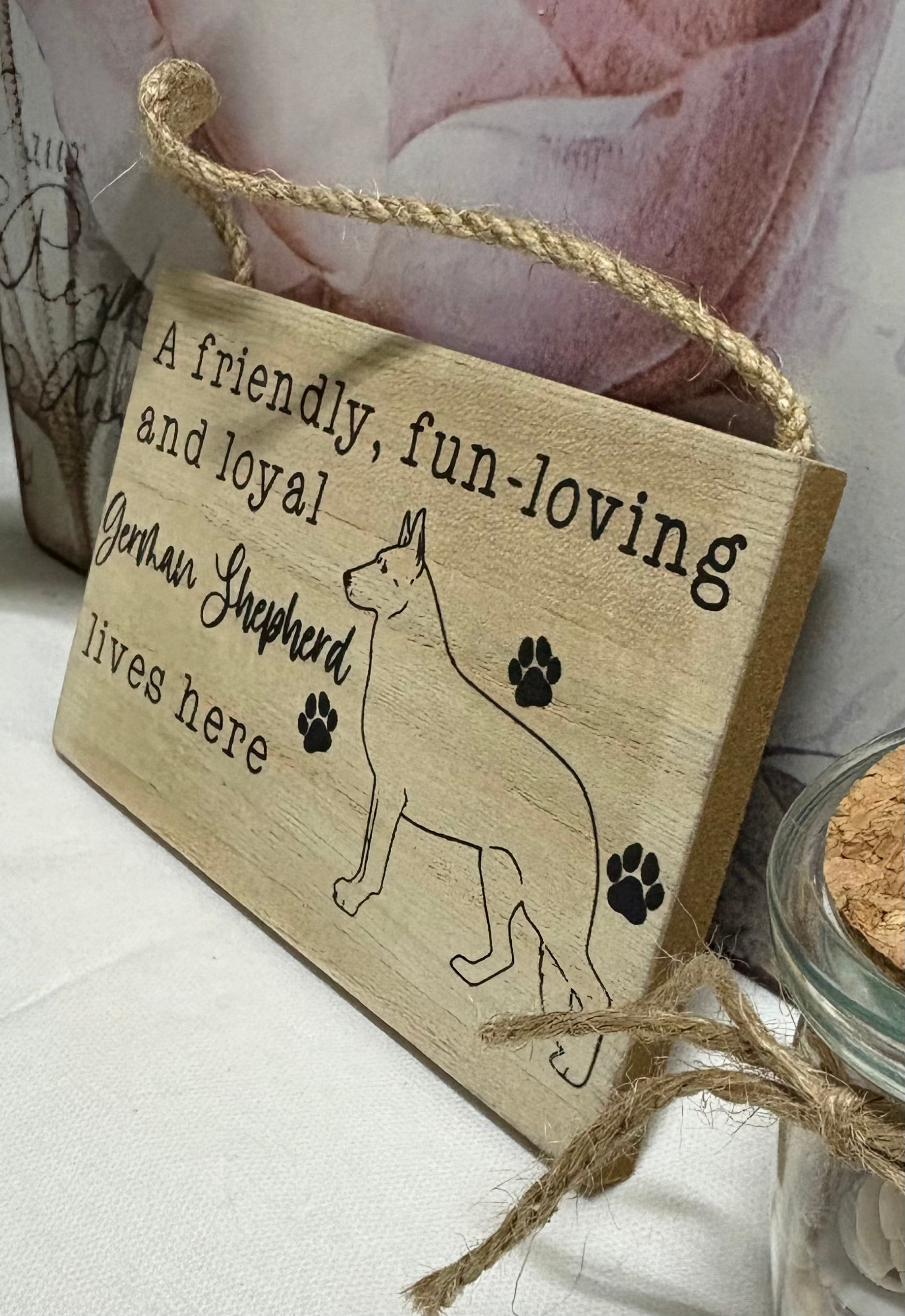 German Shepherd Wooden Sign, 15cm