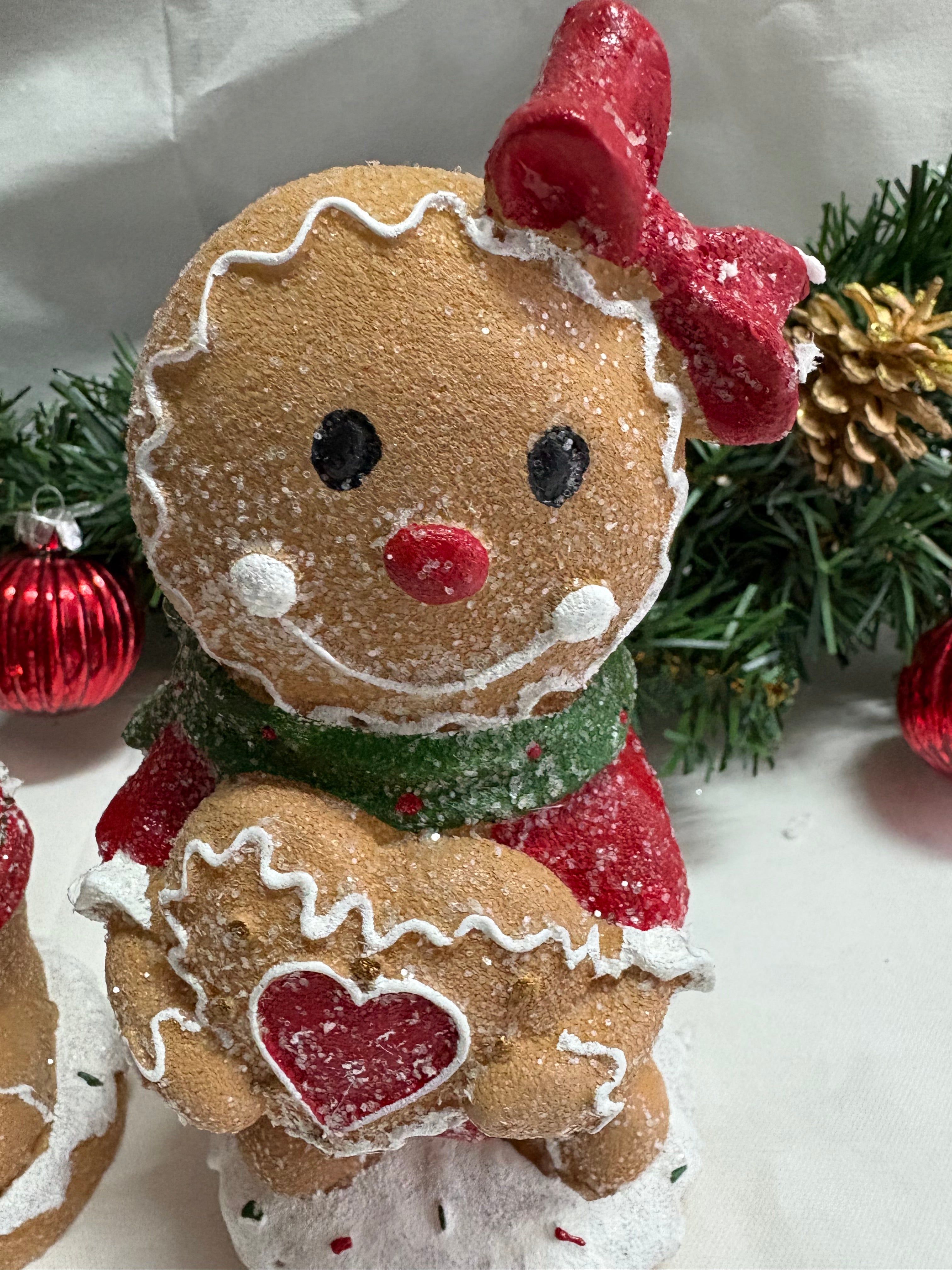 Gingerbread Couple Large Resin Christmas Ornaments