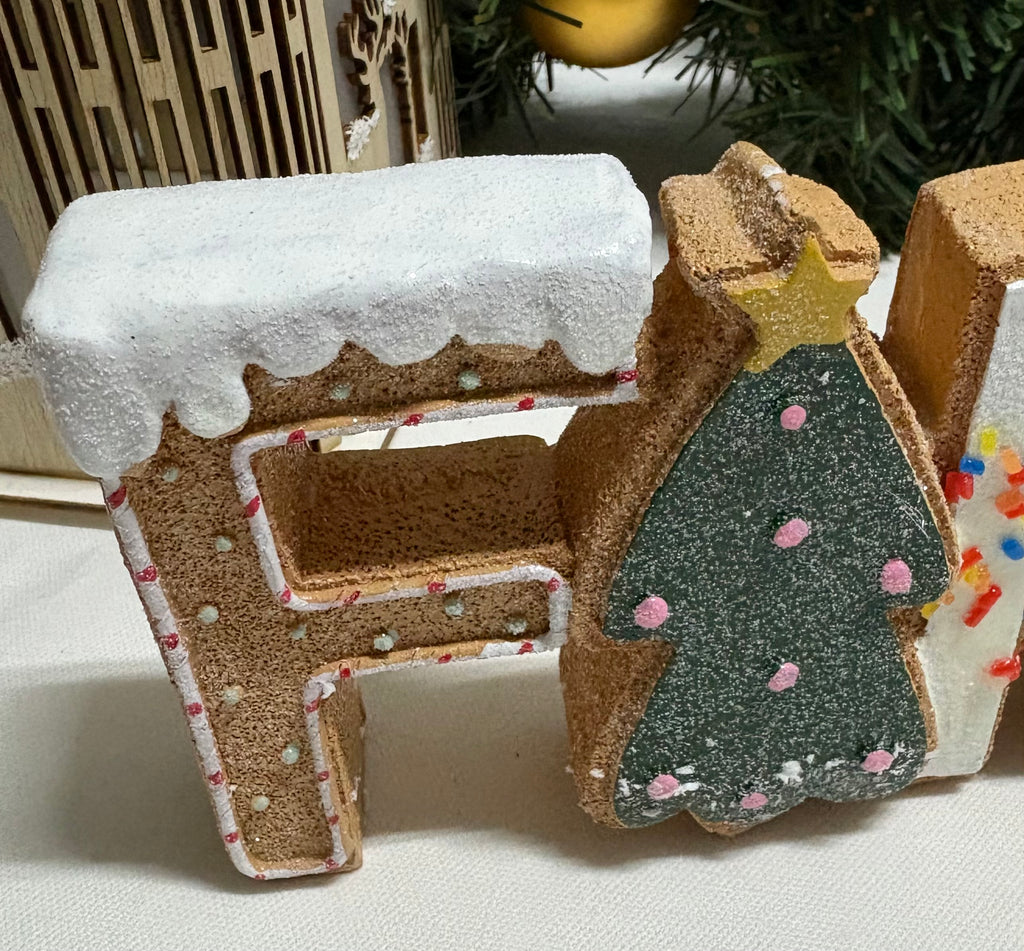 Gingerbread Resin Family Sign Christmas Ornament