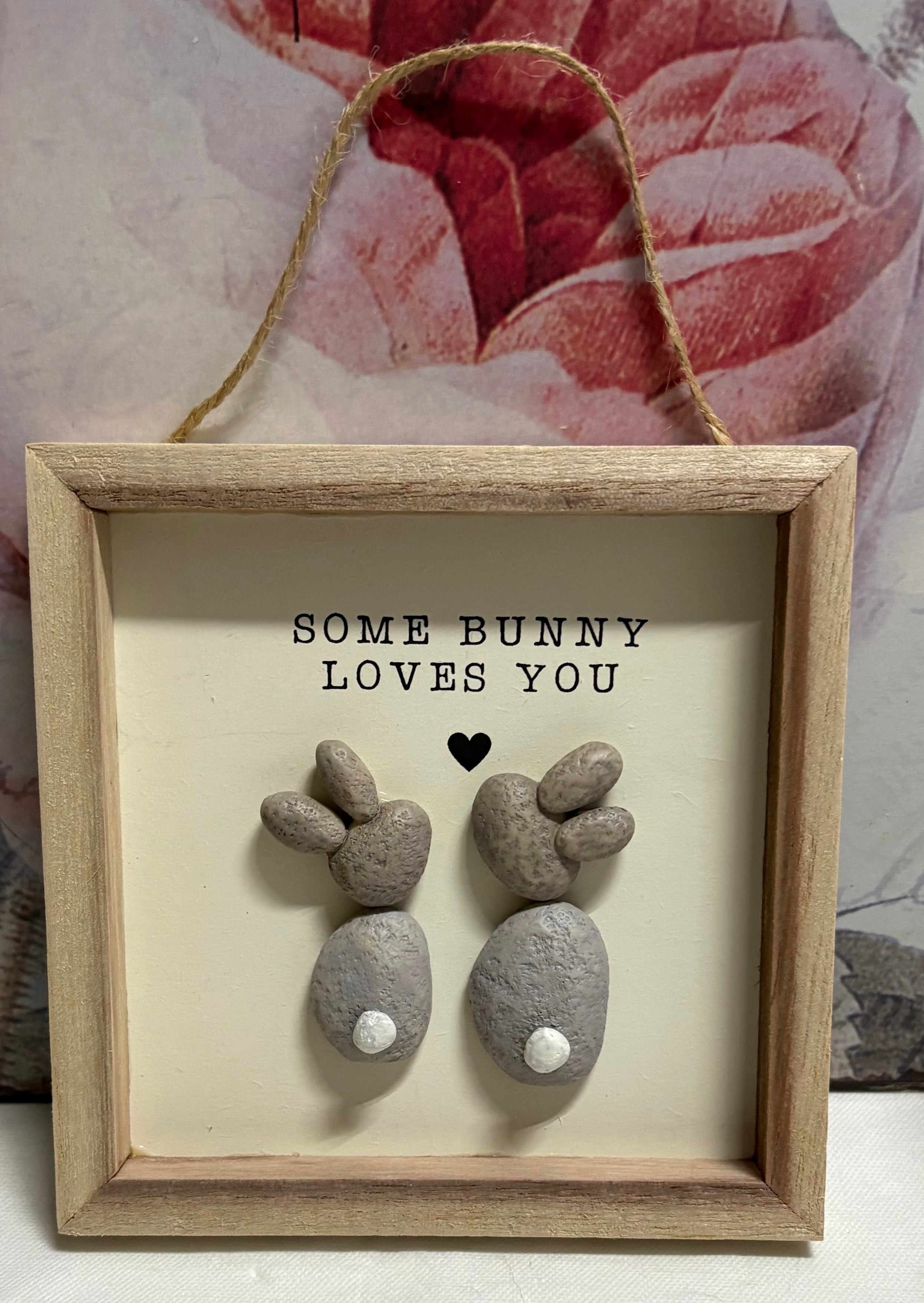 "Some Bunny Loves You" Wooden Photo Frame Pebble Picture, 13cm