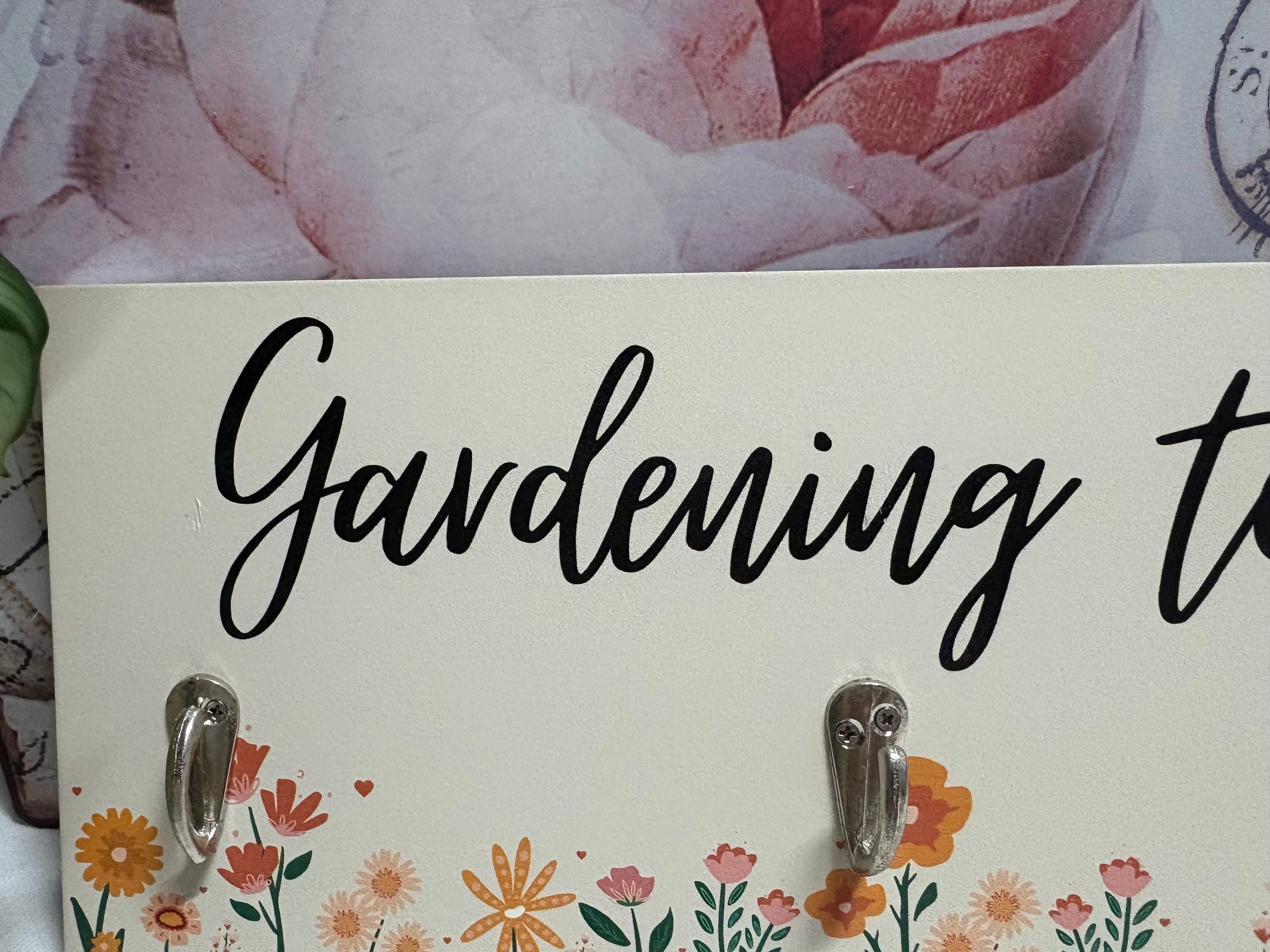 Gardening Tools And Hook Sign, 29.5cm