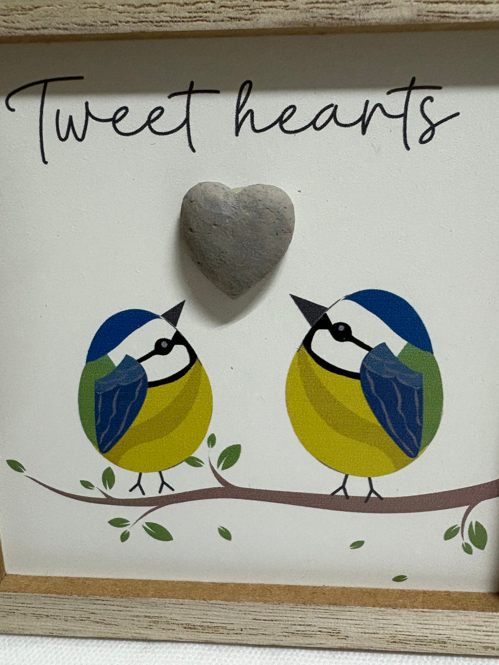 'Tweet Hearts' Box Framed Sign, 12cm