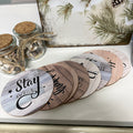 Set of 8 Wooden Slogan Coasters