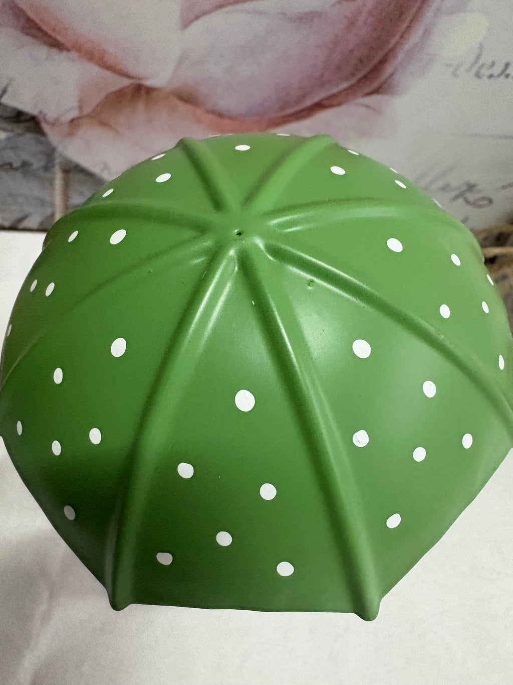 Standing Brown Bunny Rabbit with Green Umbrella Figure Ornament