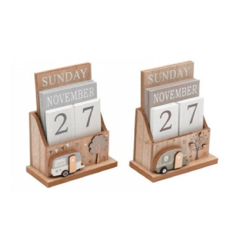 Wooden Caravan Calendar - 2 Designs - 16 x 12cm