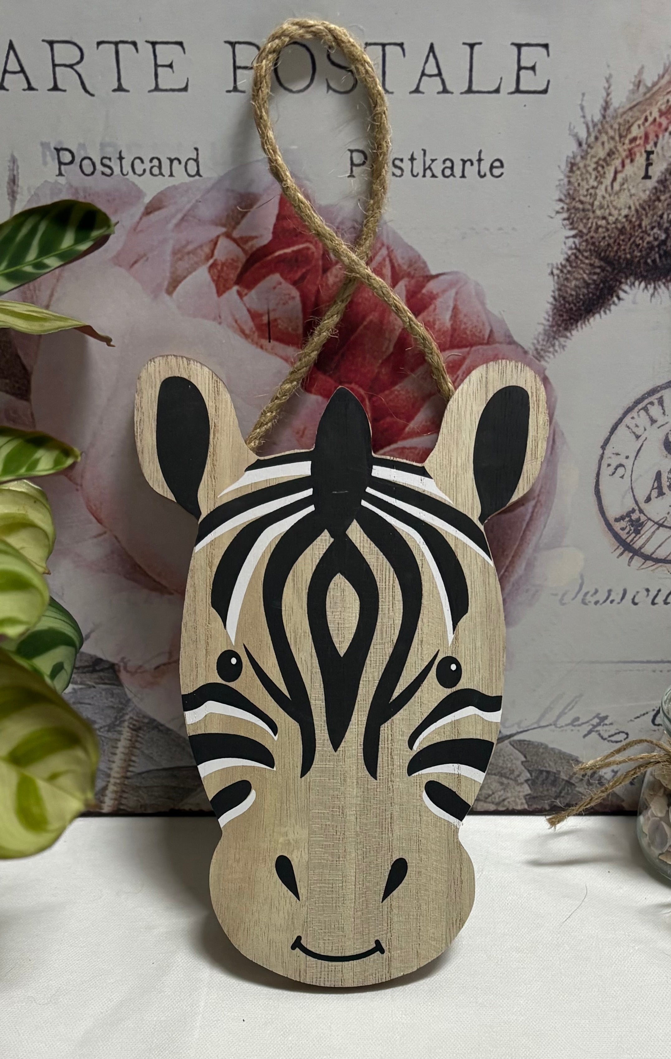 Set of 3 x Wooden Animal Hanging Decorations, 21cm