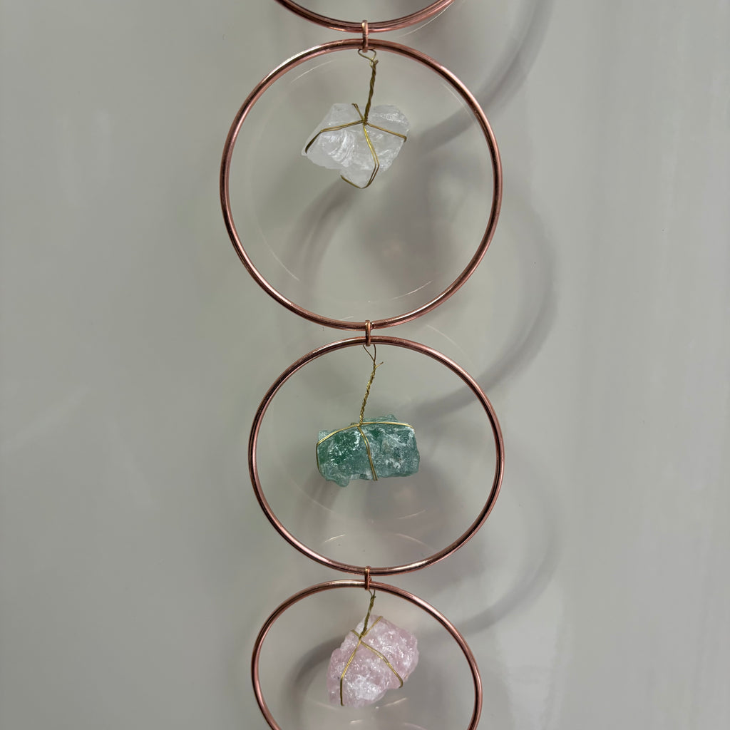 Rose Gold Rings Crystal Wall Hanging