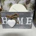 White Wooden Heart Coasters in Home Box