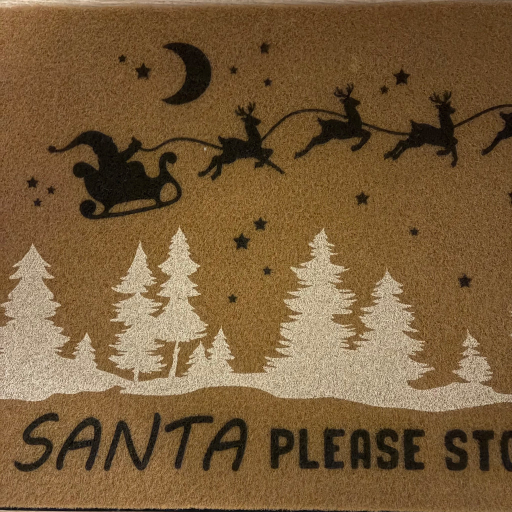 Santa Please Stop Here Doormat