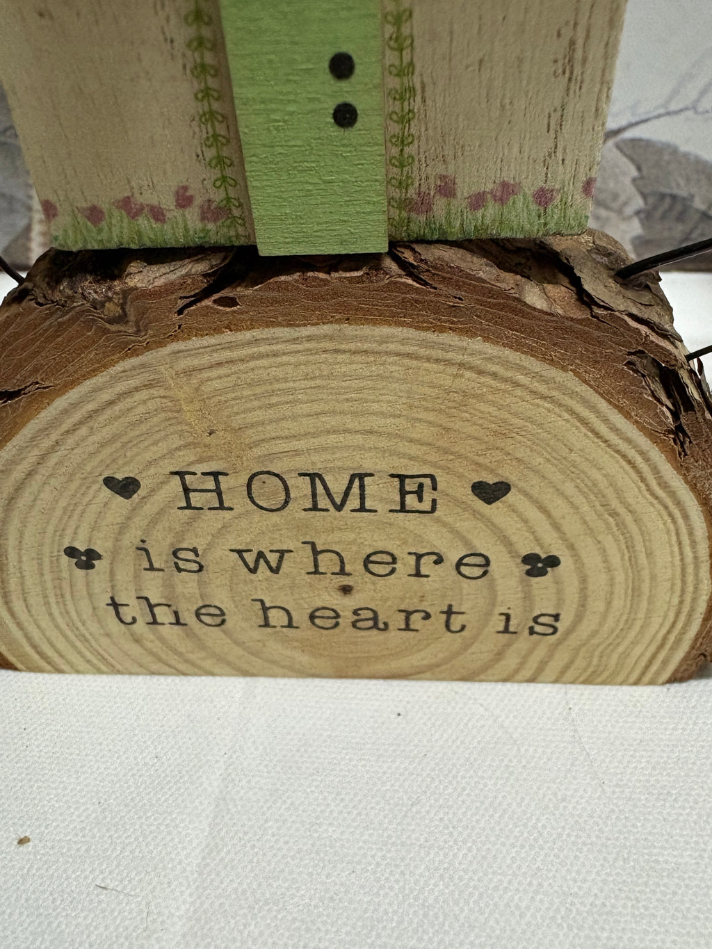 Rustic Wooden Log House Ornament Decor, 14cm