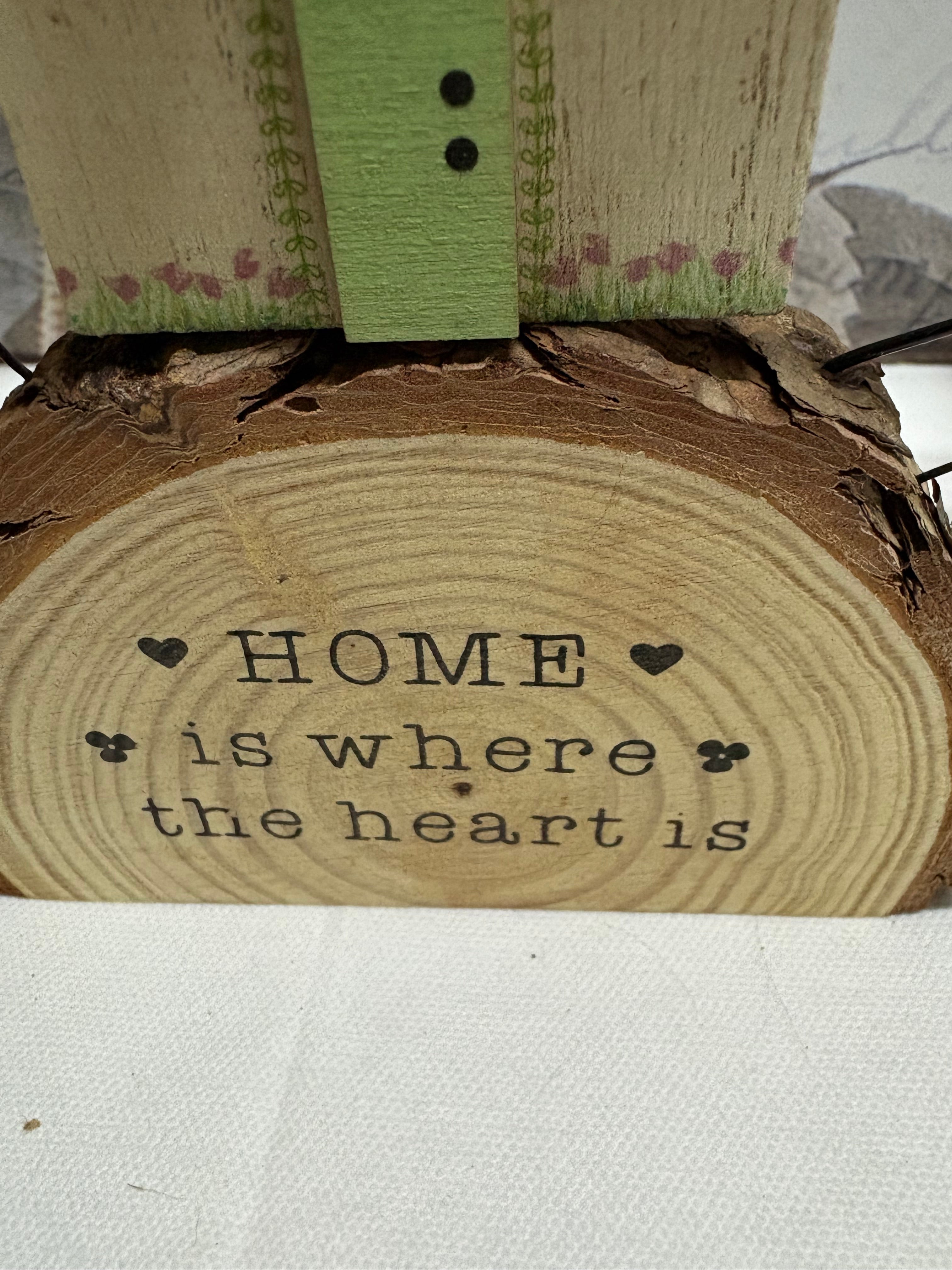Rustic Wooden Log House Ornament Decor, 14cm