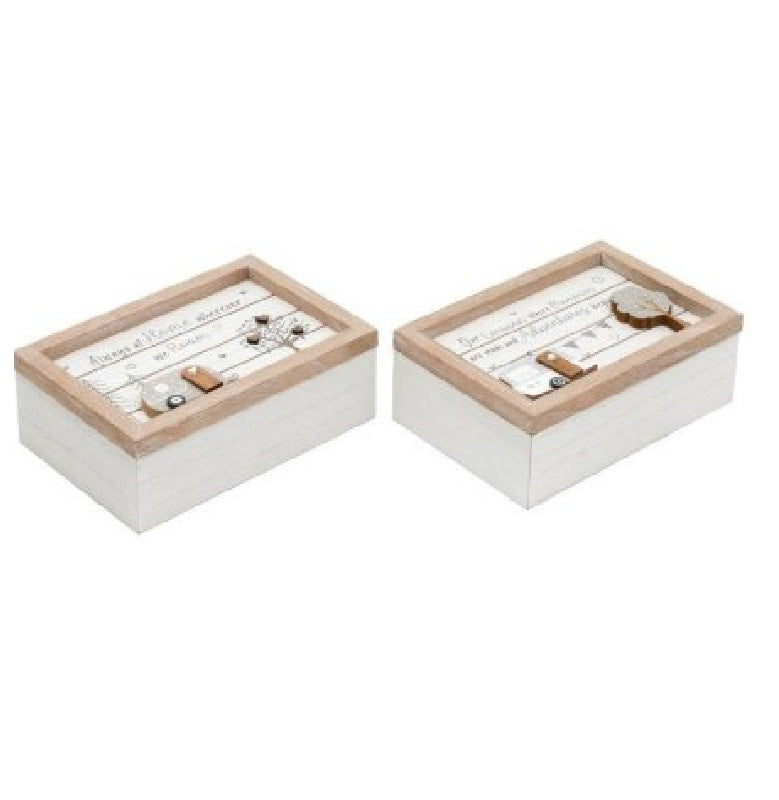 Wooden Caravan Storage Box - 2 Designs - 24 x 16cm