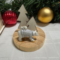 Small Polar Bear on Wooden Base Ornament