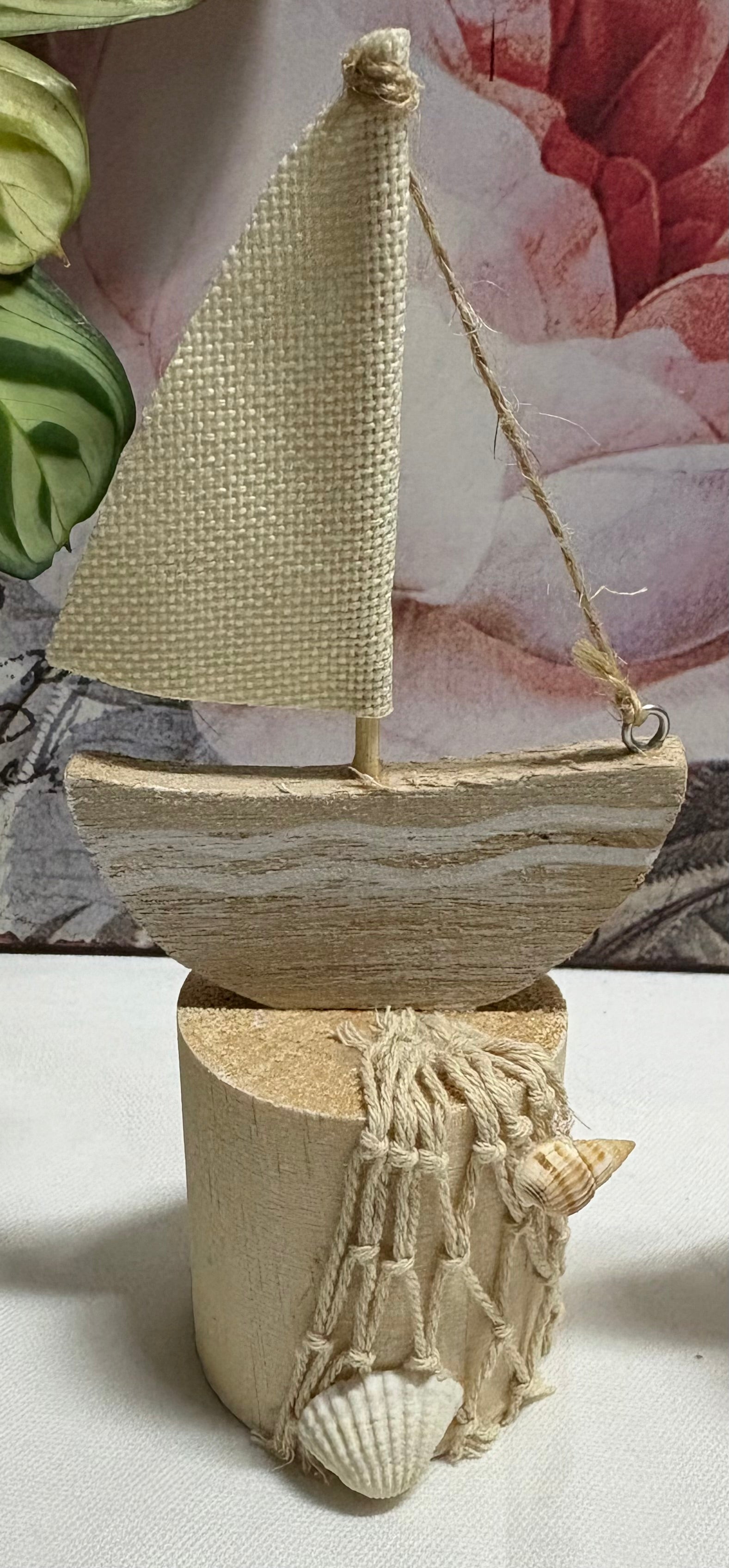 Pair of Natural Sailing Boat Ornaments