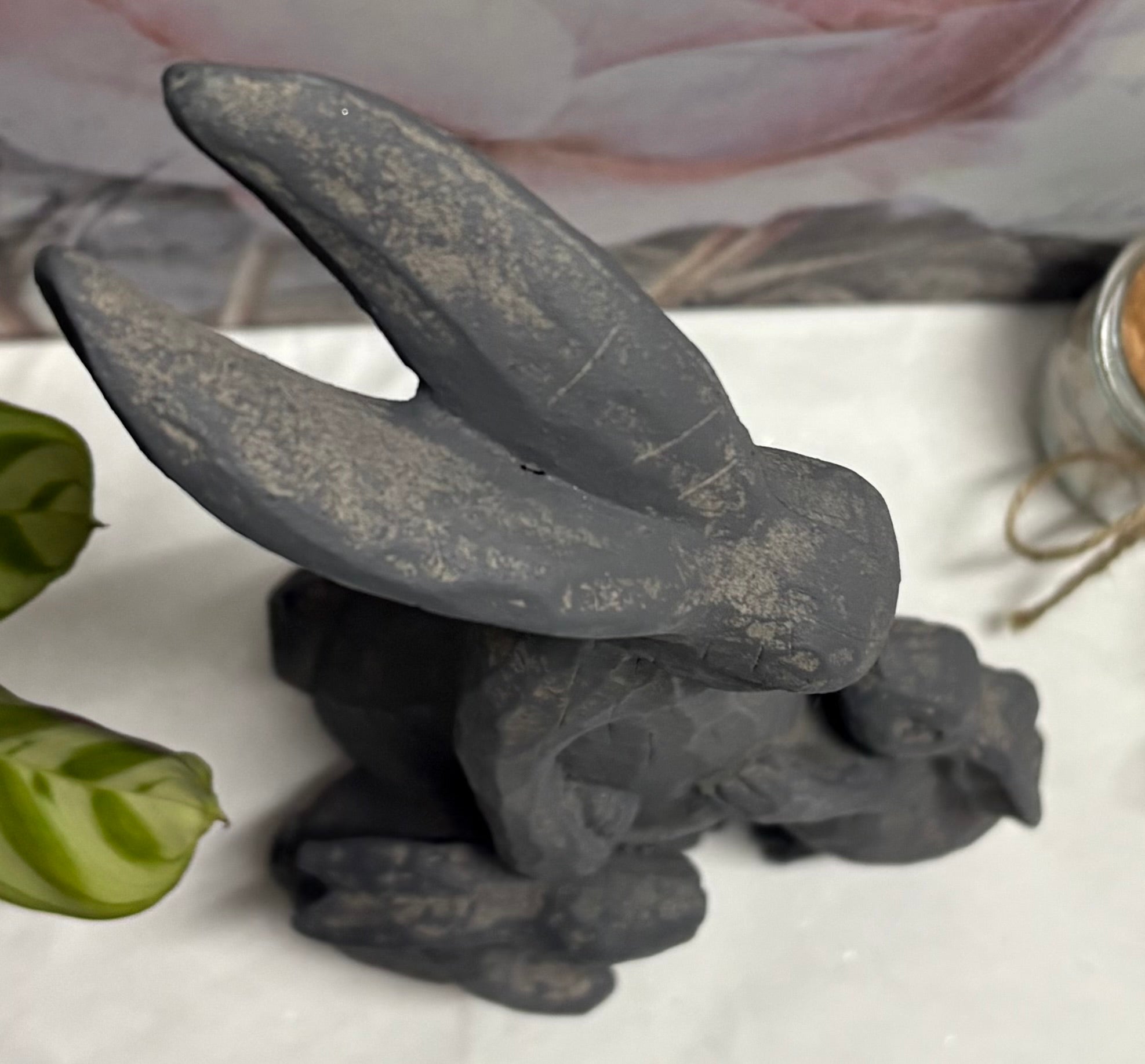 Hare and Leverets Resin Statue Ornament