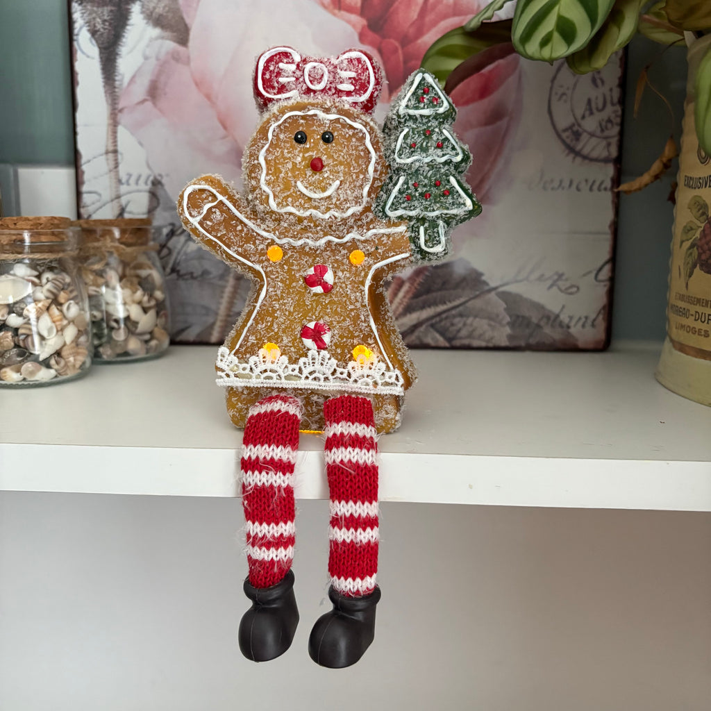 Gingerbread LED Light Up Resin Shelf Sitter Ornament