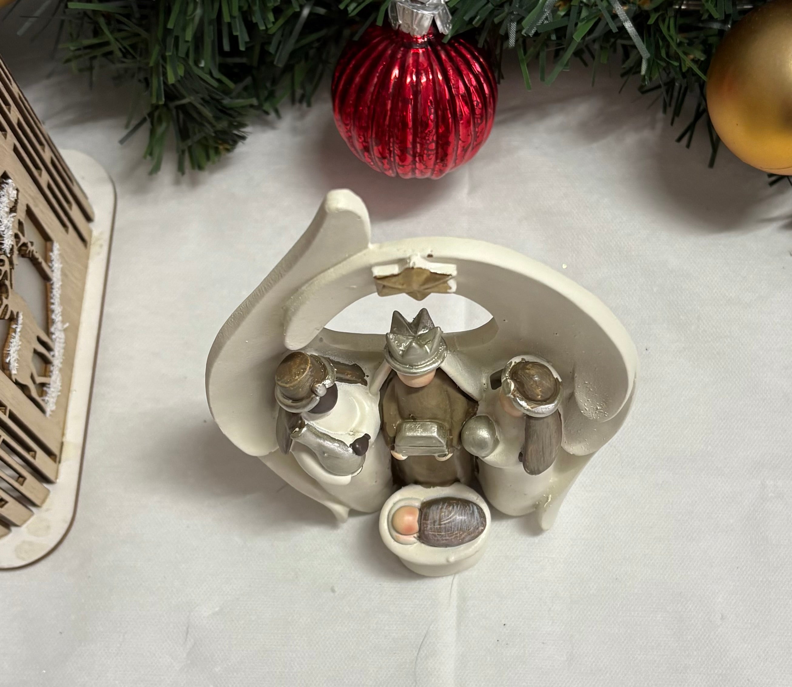 Modern Nativity Christmas Resin Ornament