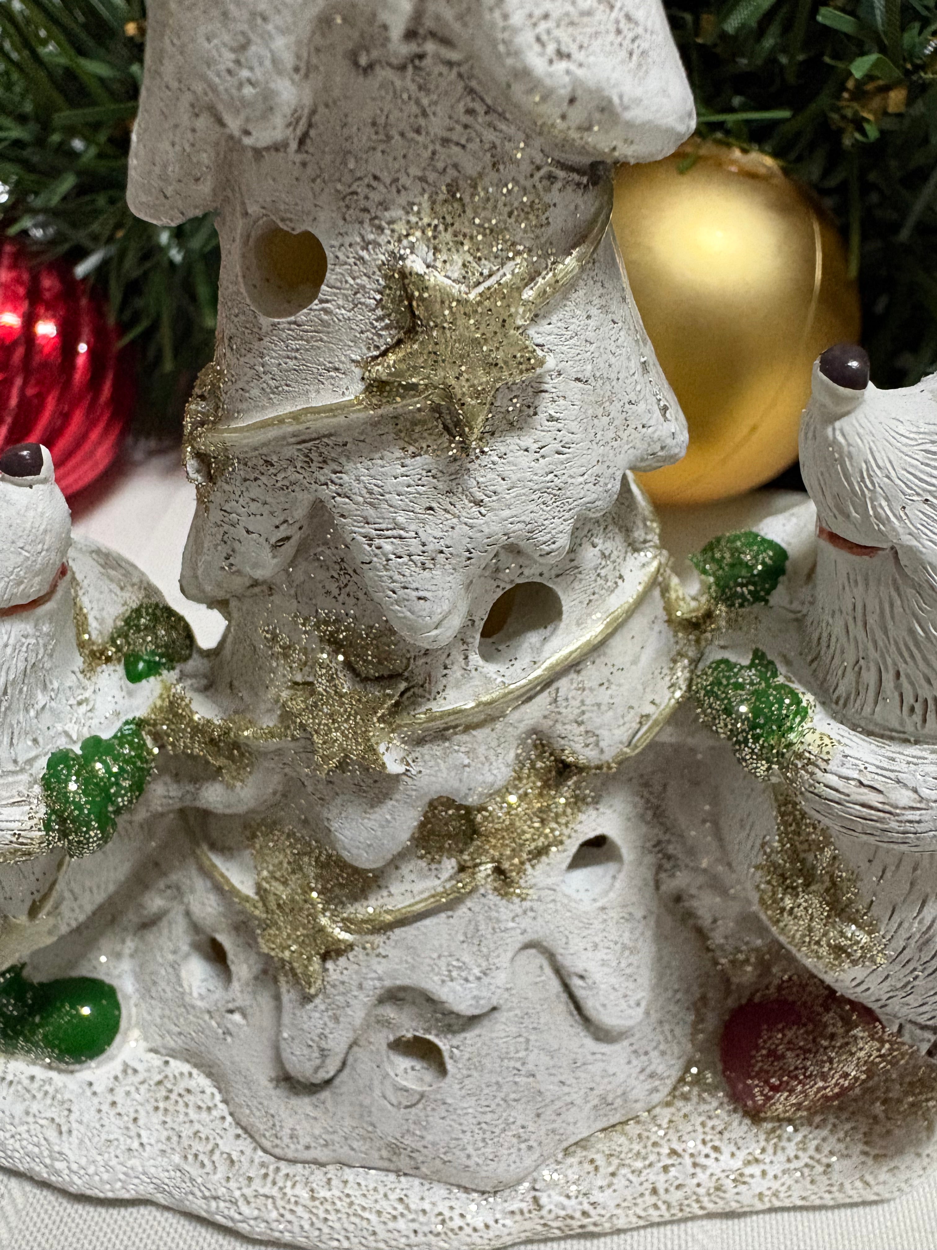 Hedgehogs & Christmas Tree LED Light Up Resin Ornament