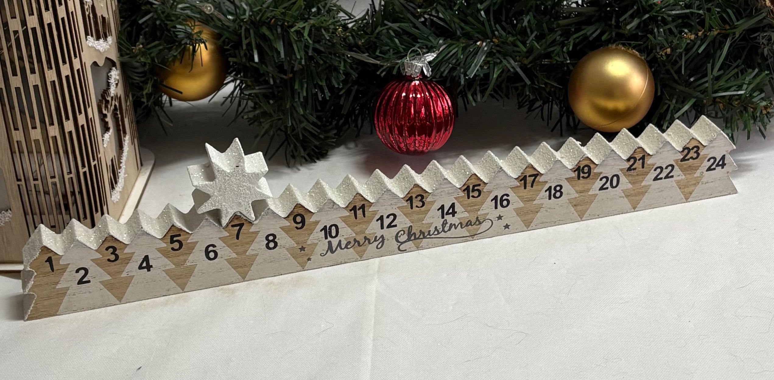 Star Wooden Advent Calendar Christmas Countdown