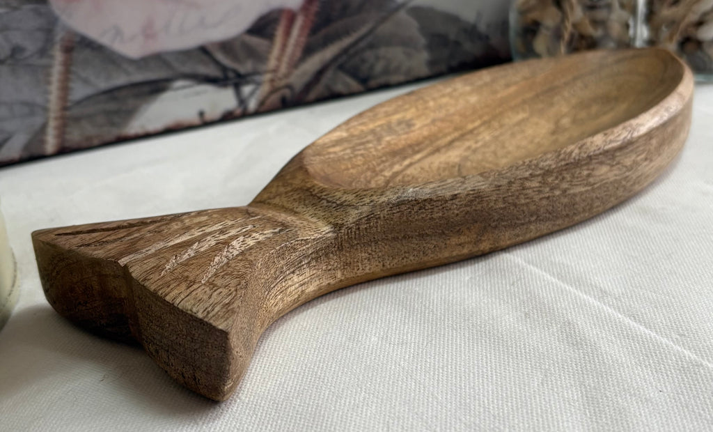 25cm Wooden Fish Shaped Tray
