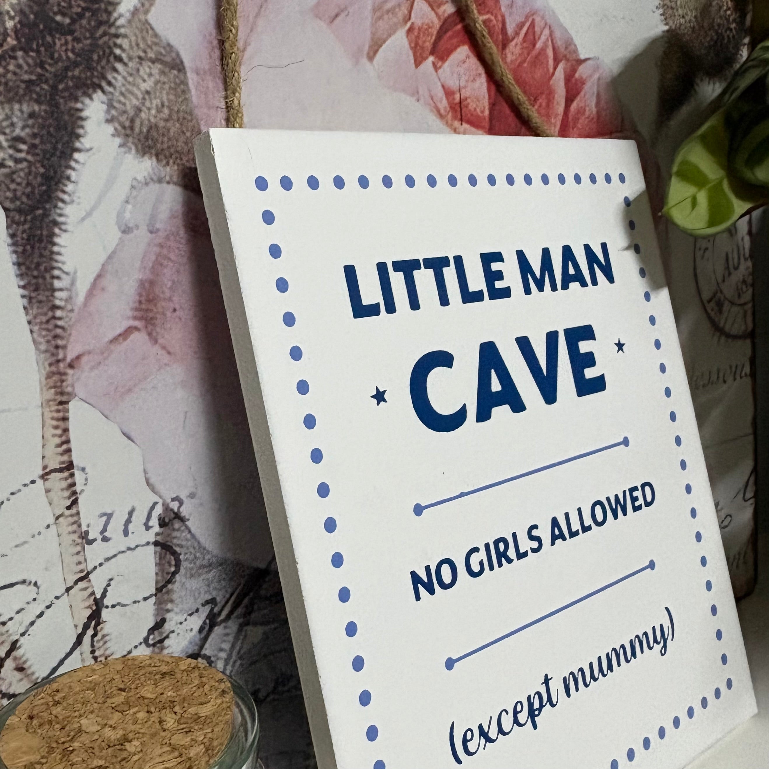 Little Man Cave Hanging Wooden Sign